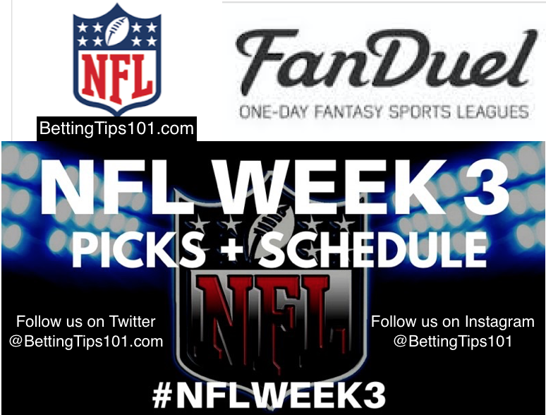 Week 3 NFL Lineups For FanDuel